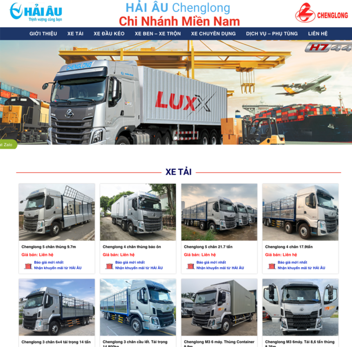 thiết kế website xe tải