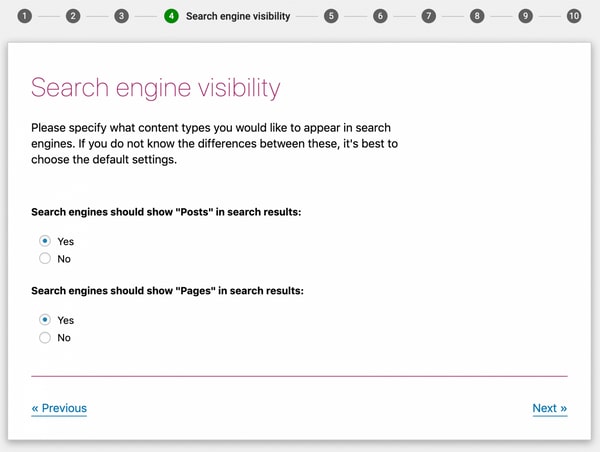 Cài đặt Search Engine Visibility