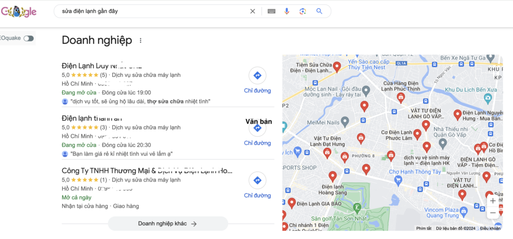 Địa chỉ doanh nghiệp trên Google Maps