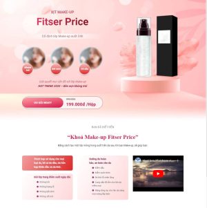 Mẫu website landing page xịt makup