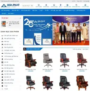 Mẫu website đồ nội thất Hòa Phát