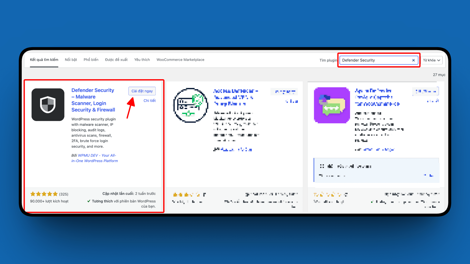 Cài đặt Defender Security